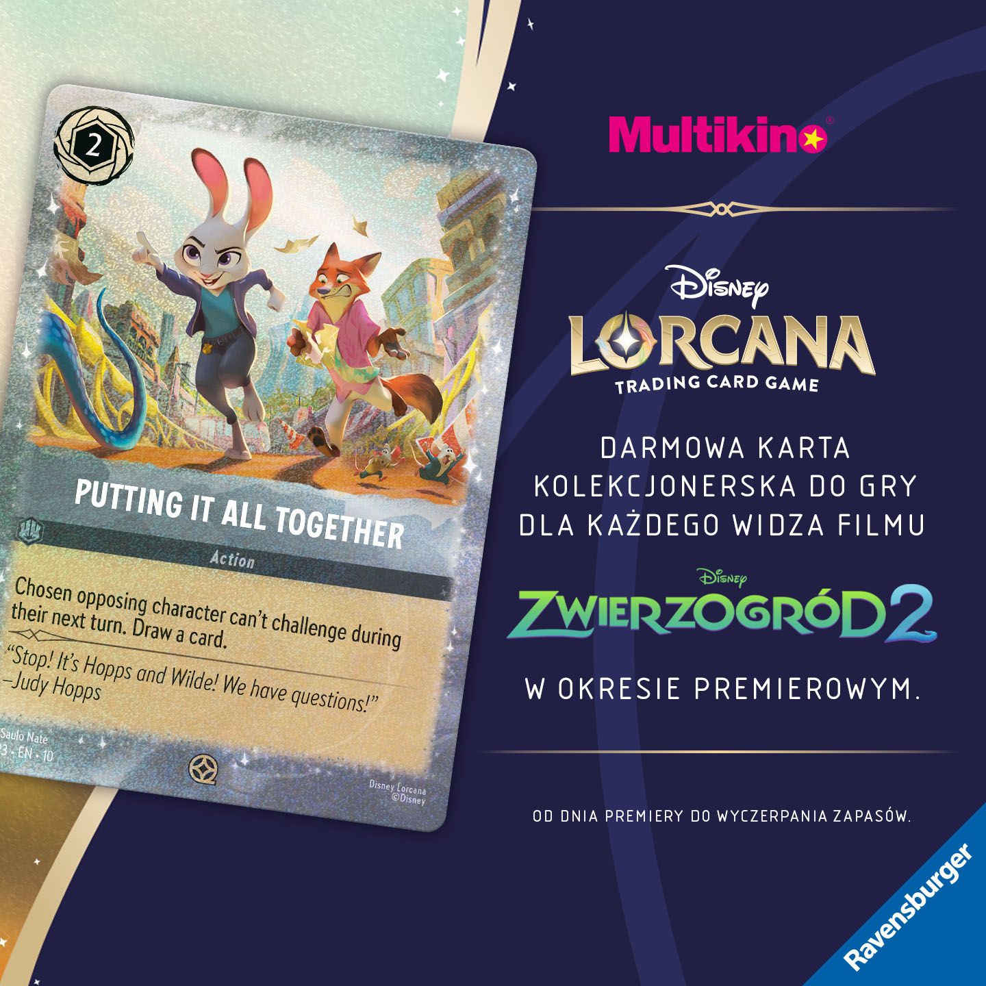 Zobacz w Multikinie „Zwierzogród 2” i odbierz kartę Lorcana!